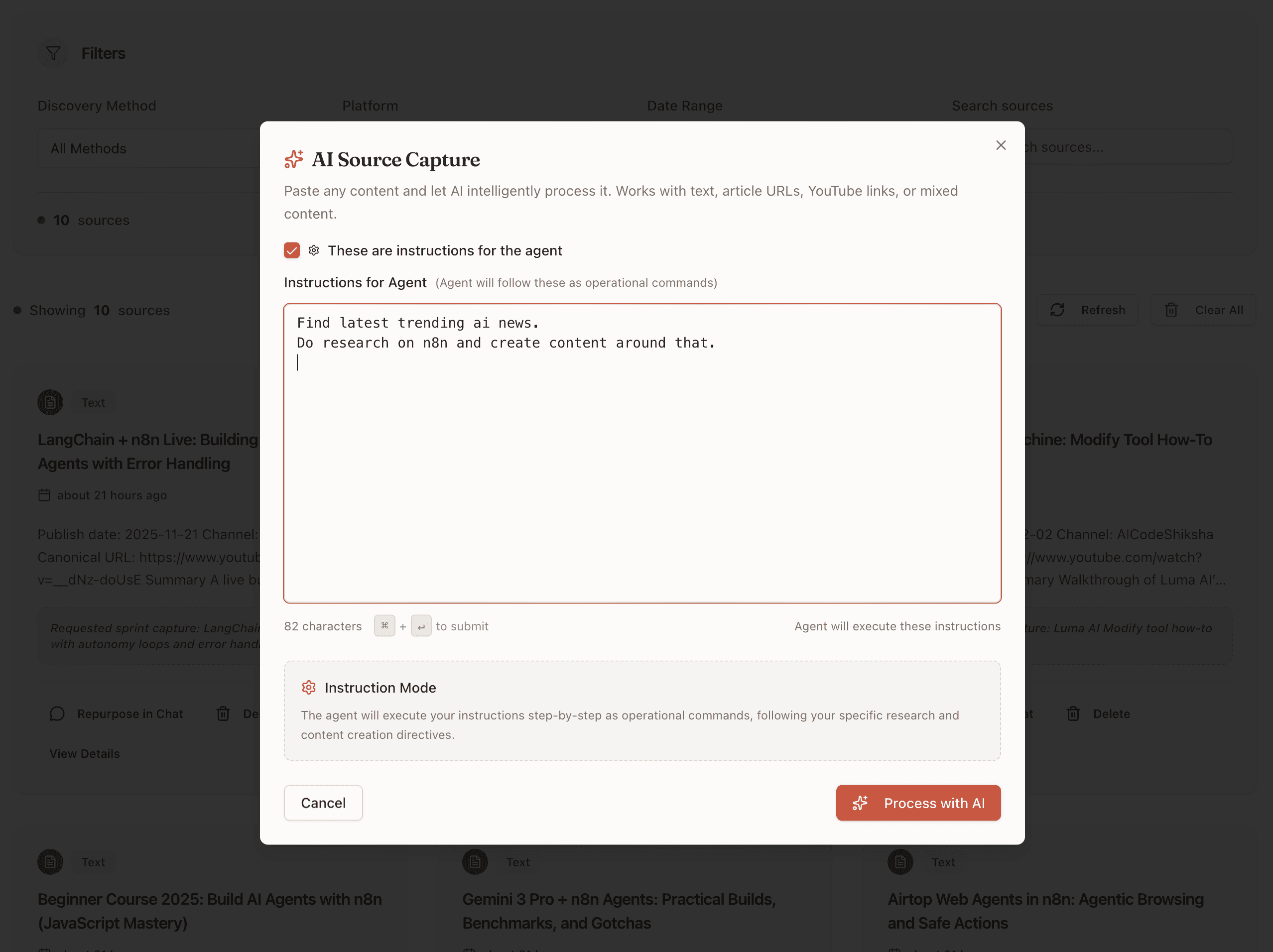 BrandBrain content creation workspace with AI drafting