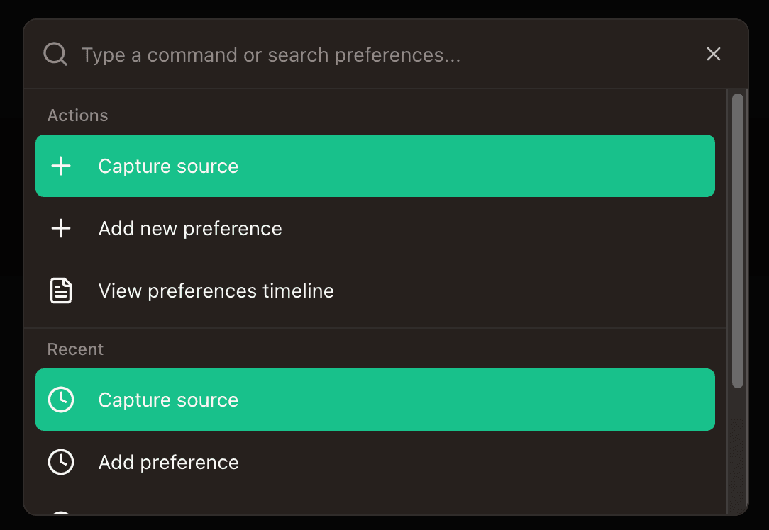 Command Bar showing Capture source action highlighted
